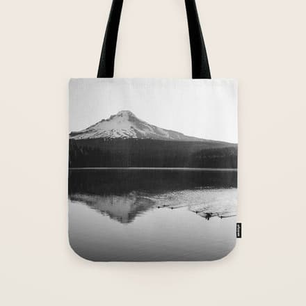 Wild Mountain Sunrise - Black And White Nature Photography Tote Bag