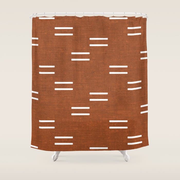 double dash - burnt orange Shower Curtain