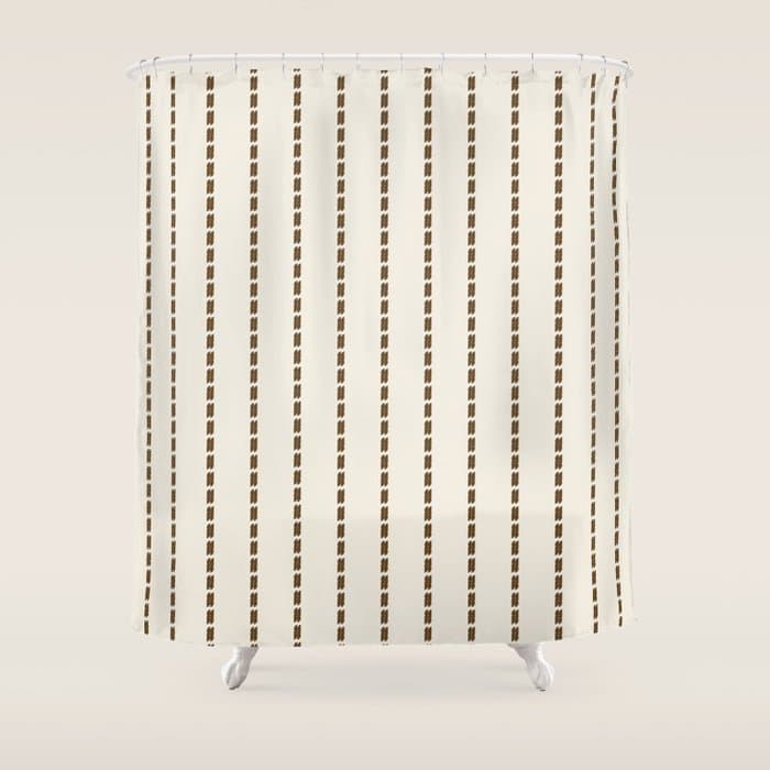 Dashed Lines (Cream & Chocolate) Shower Curtain