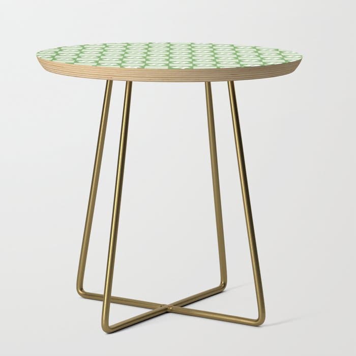 Retro Flower Checker in Forest Green Side Table