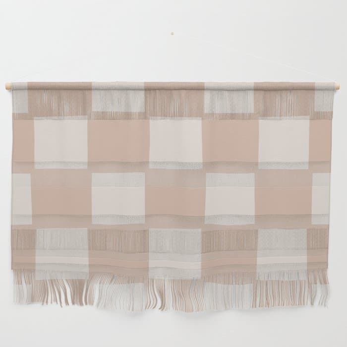 Playful check in sandy beige Wall Hanging