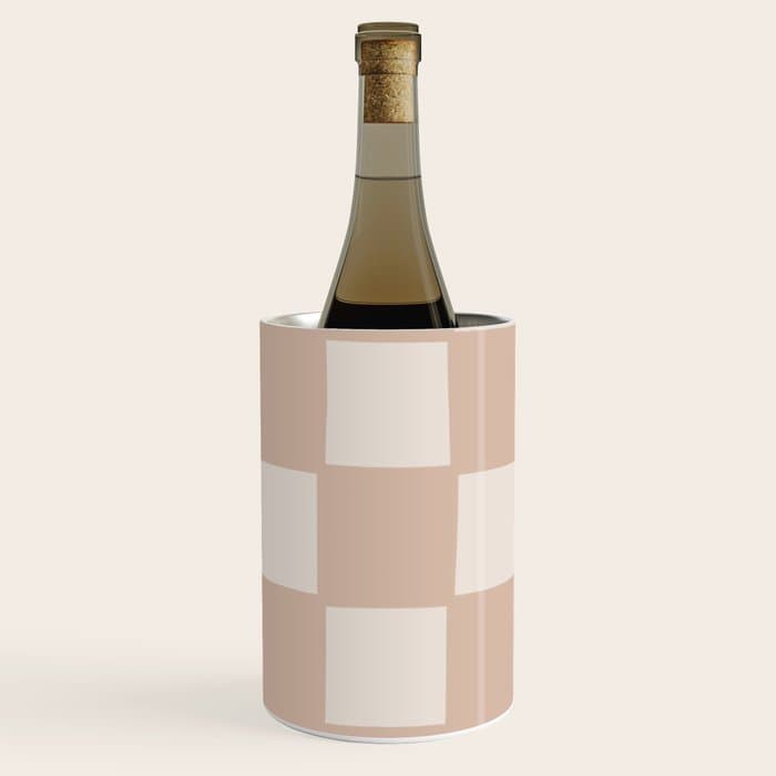 Playful check in sandy beige Wine Chiller