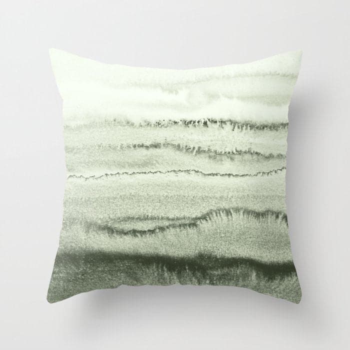 WITHIN THE TIDES - SAGE GREEN by MS Throw Pillow