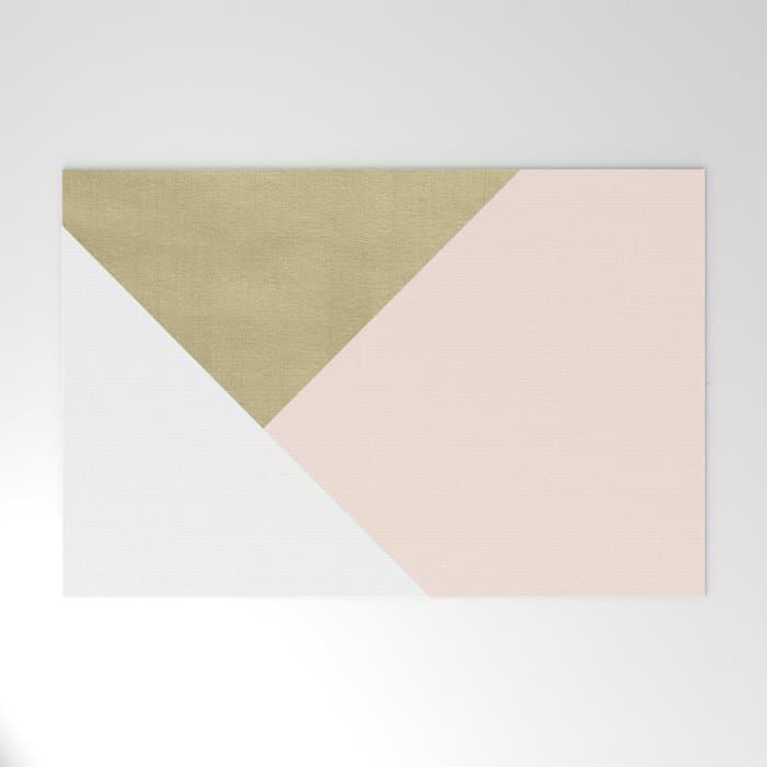 Gold meets Blush & White Geometric #1 (Faux Foil) #decor #art #HomeStorie Welcome Mat