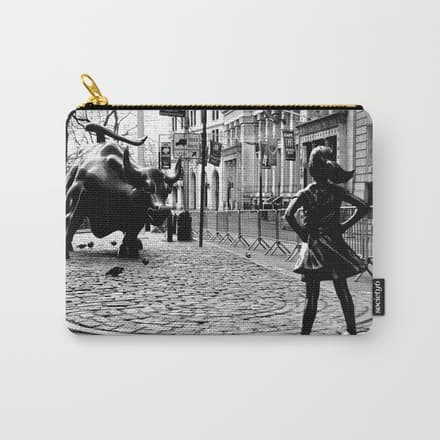 Fearless Girl And The Charging Bull Carry All Pouch