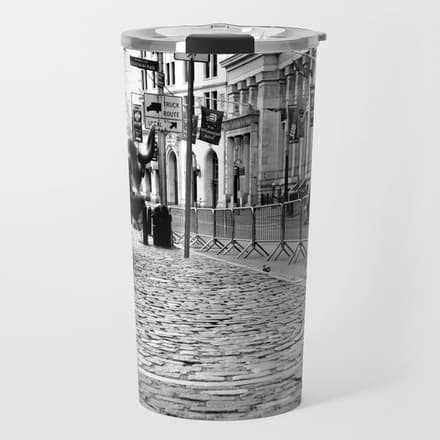 Fearless Girl And The Charging Bull Travel Mug