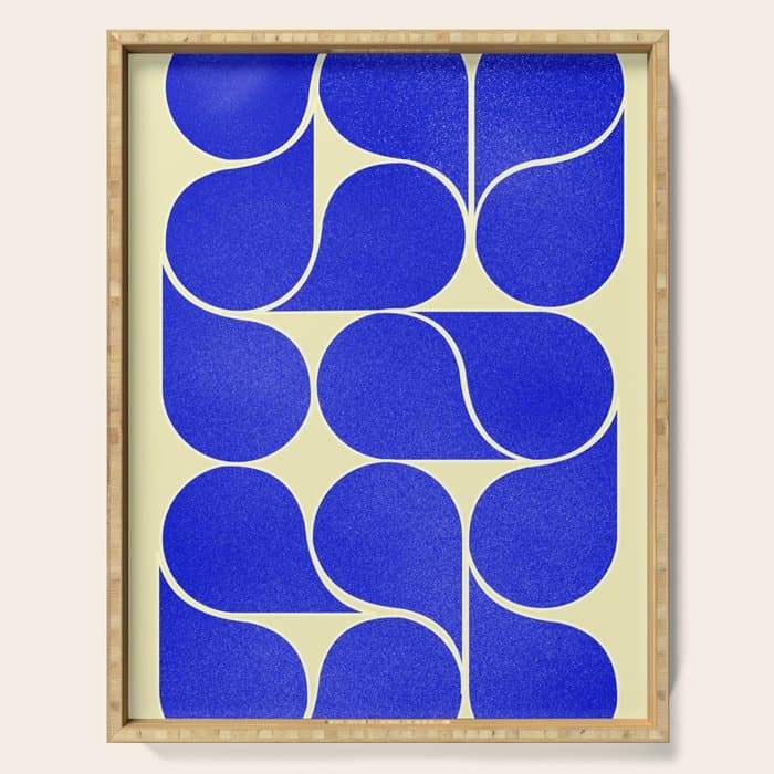Blue mid-century shapes no8 Serving Tray