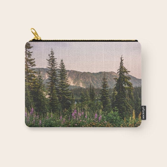 Mount Rainier Wildflower Adventure - National Park Wanderlust Carry All Pouch