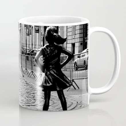 Fearless Girl And The Charging Bull Coffee Mug