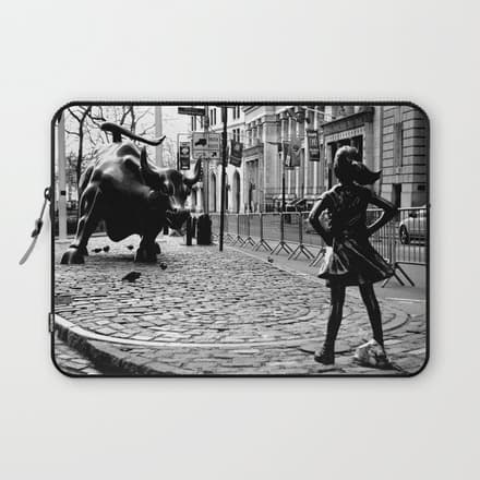 Fearless Girl And The Charging Bull Laptop Sleeve
