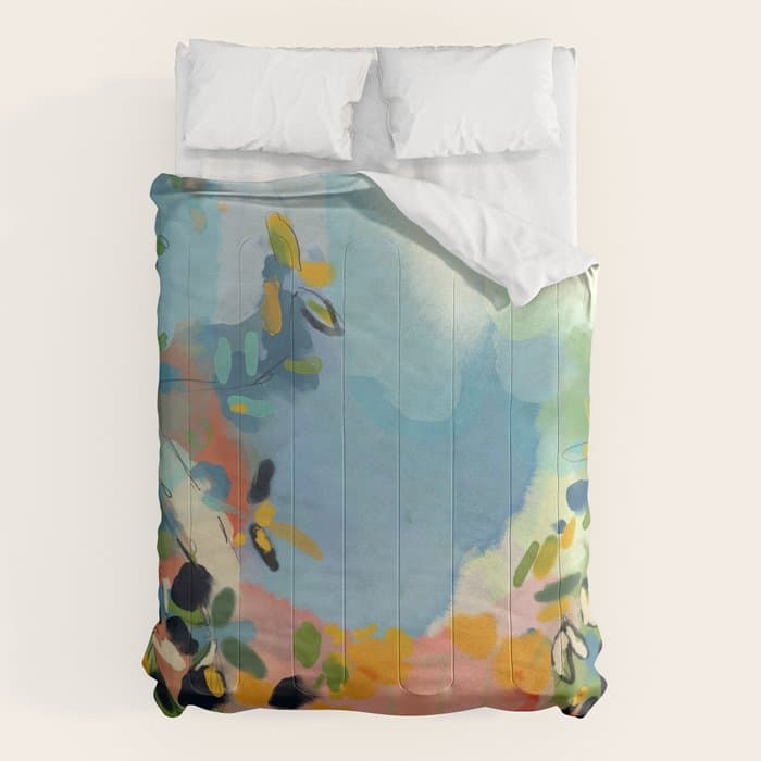 garden with sea view and olive tree Comforter