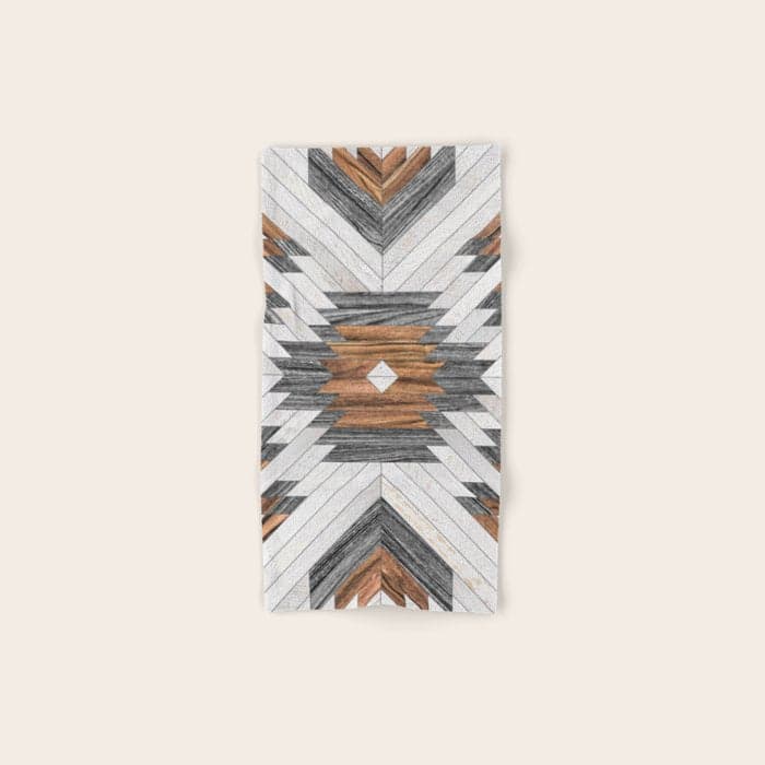 Urban Tribal Pattern No.8 - Aztec - Wood Bath Towel