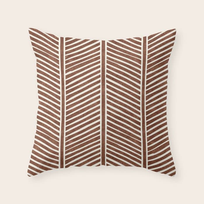 Organic Chevron on Brandywine Throw Pillow