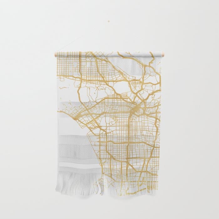 LOS ANGELES CALIFORNIA CITY STREET MAP ART Wall Hanging