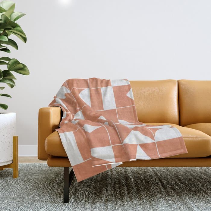 My Favorite Geometric Patterns No.14 - Coral Throw Blanket