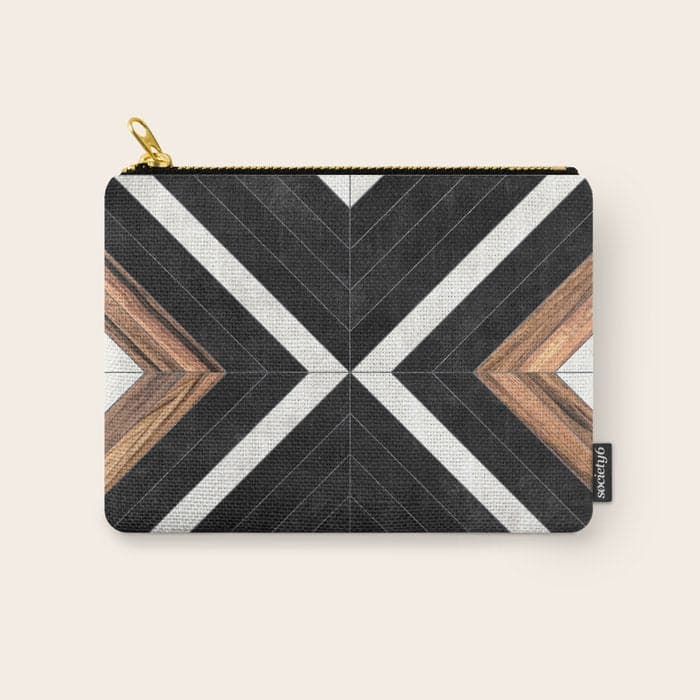 Urban Tribal Pattern No.1 - Concrete and Wood Carry All Pouch