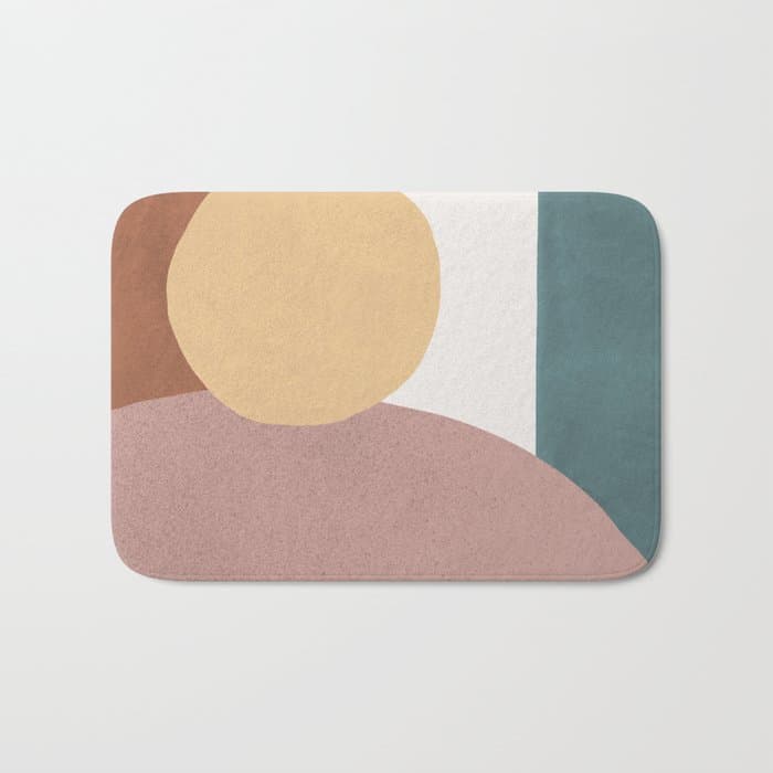 Abstract Earth 1-1 - Painted Shapes Bath Mat