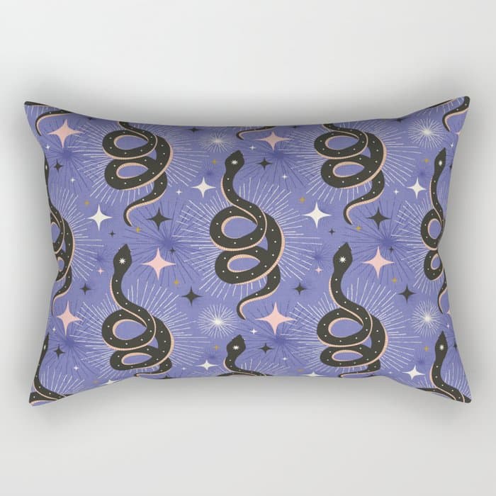 Slither Through The Stars Very Peri Rectangular Pillow