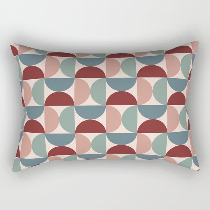 Bauhaus Mid Century Modern Geometric Pattern XV Rectangular Pillow