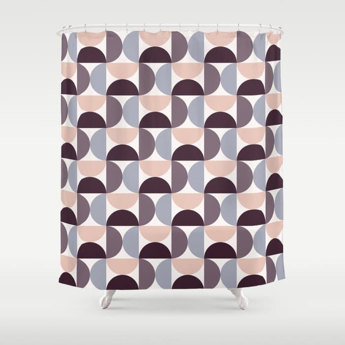 Bauhaus Mid Century Modern Geometric Pattern XIV Shower Curtain