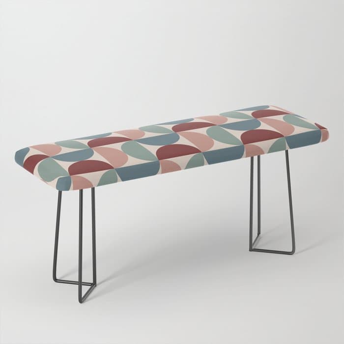 Bauhaus Mid Century Modern Geometric Pattern XV Bench