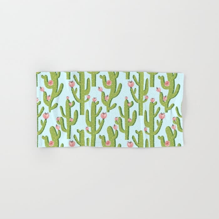 Summer Cactus #illustration #cactus Bath Towel