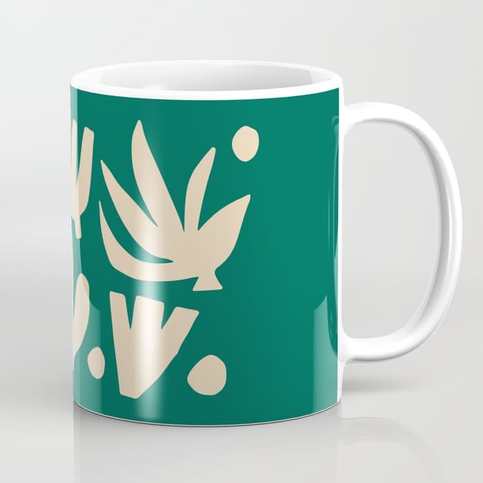 Bottle Green Collage: Paper Cutouts Matisse Edition Coffee Mug