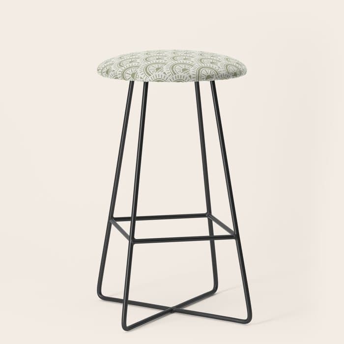Surfside Deco . Lush Green on Neutral Stool