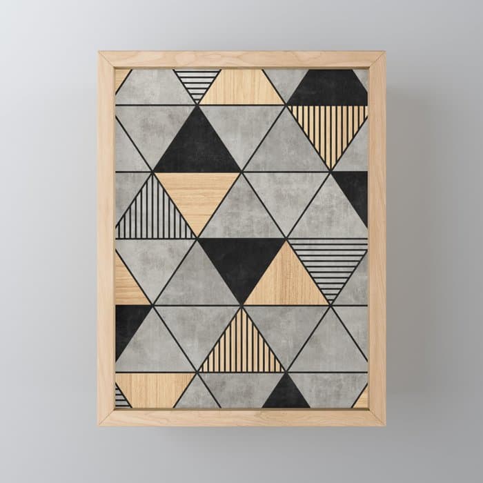 Concrete and Wood Triangles 2 Mini Art Print