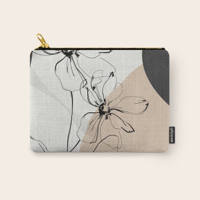 Abstract Art /Minimal Flowers Carry All Pouch