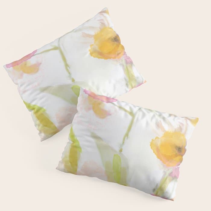 pink spring summer floral abstract Pillow Sham