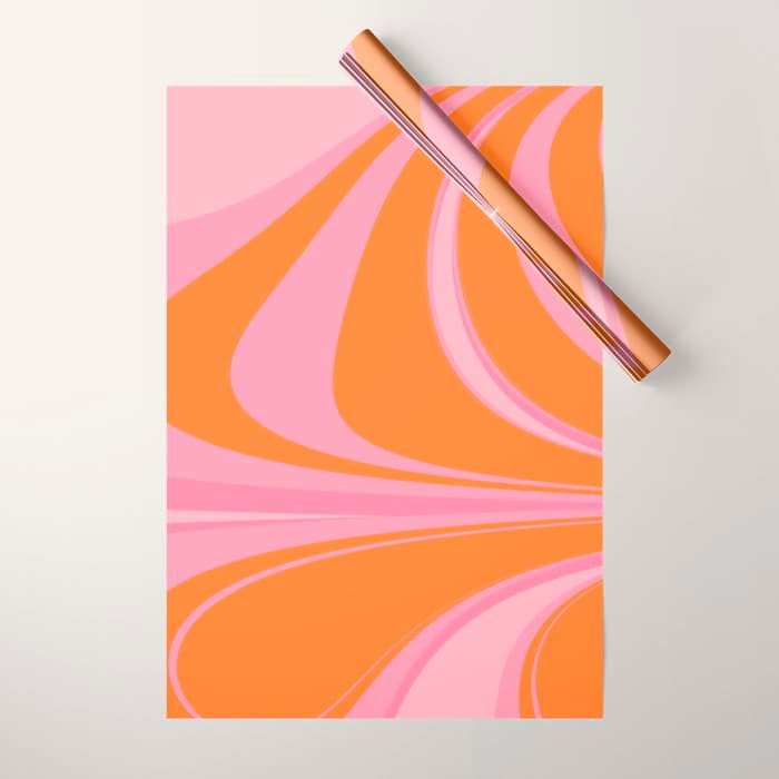 Groovy Color in Pink and Orange Wrapping Paper