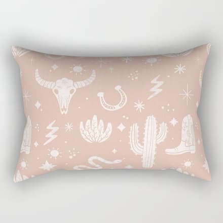 Cowboy Western Boho Earthy Pattern Rectangular Pillow