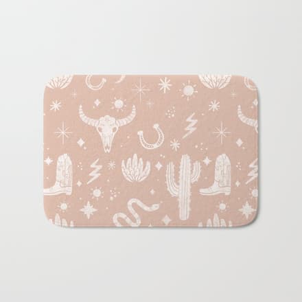 Cowboy Western Boho Earthy Pattern Bath Mat