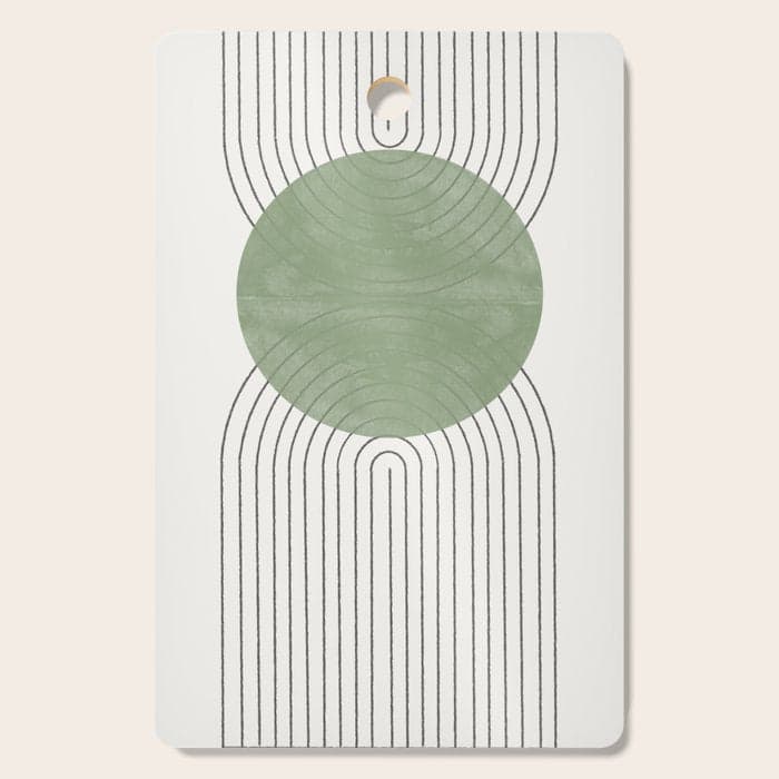 Mid century Green Moon Shape Cutting Board