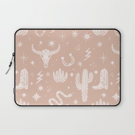 Cowboy Western Boho Earthy Pattern Laptop Sleeve