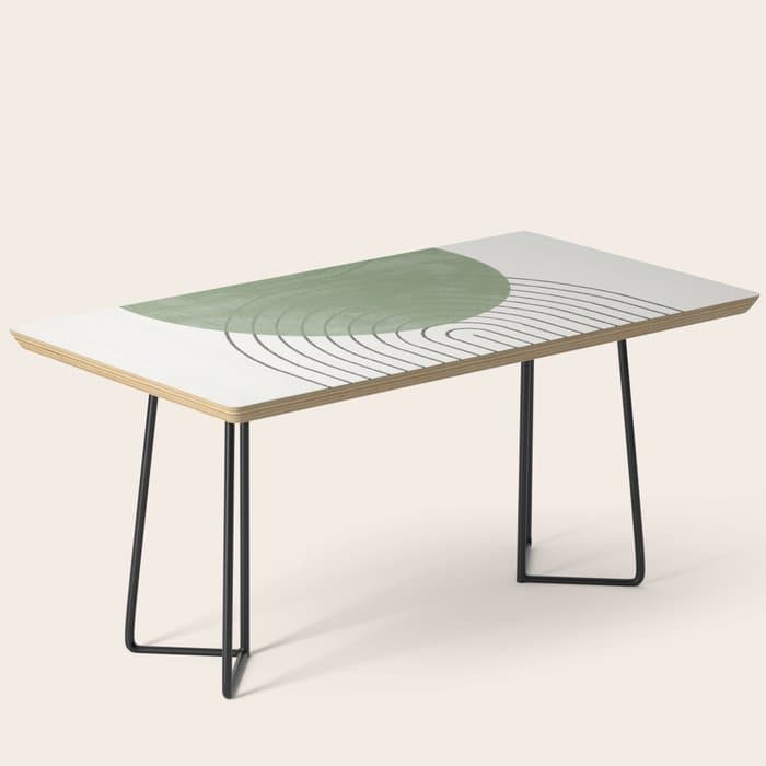 Mid century Green Moon Shape Coffee Table