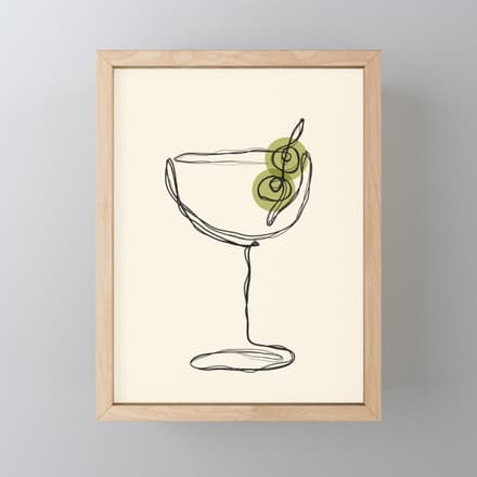 Dirty Martini Cocktail Drink Mini Art Print