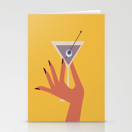 Vodka Martini - Boo Drink Stationery Card
