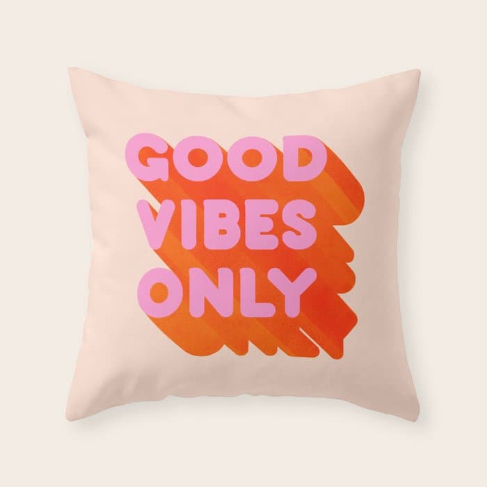 Good Vibes Only - Neon Colors Throw Pillow