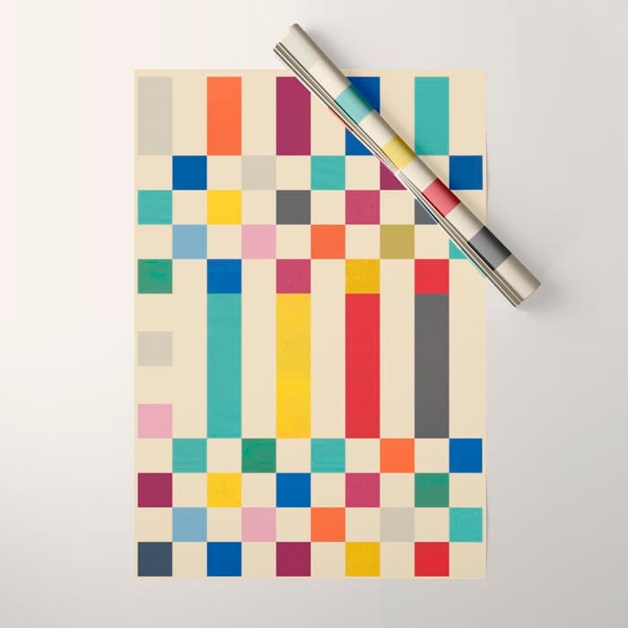 Modern Playful Checkered Abstract Wrapping Paper