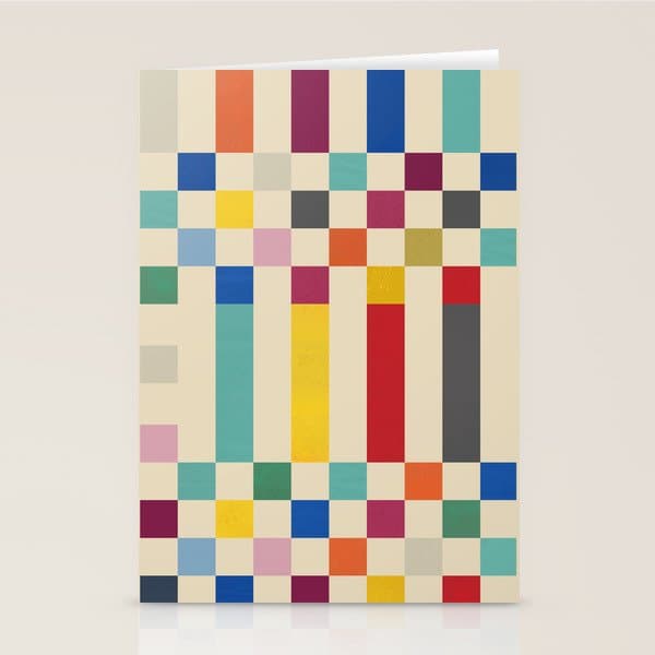 Modern Playful Checkered Abstract Stationery Card