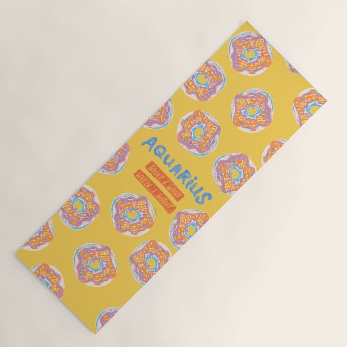 Aquarius Confidence in Buttercup Yellow | Zodiac Series Yoga Mat