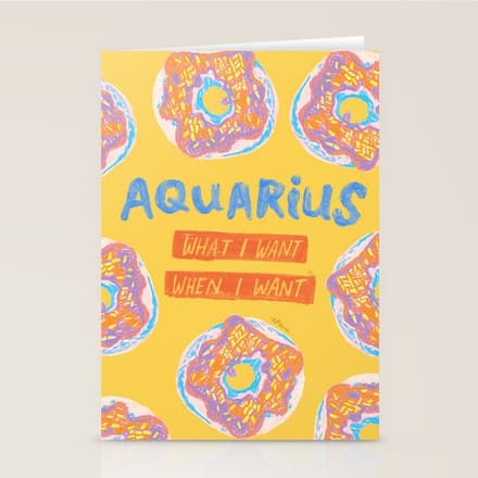 Aquarius Confidence In Buttercup Yellow | Zodiac Series Stationery Card