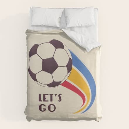 Let'S Go - Soccer Illustration Duvet Cover