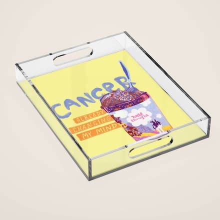 Emo Cancer In Calming Yellow | Zodiac Series Acrylic Tray