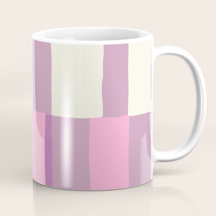 Summer check handdrawn purple Coffee Mug