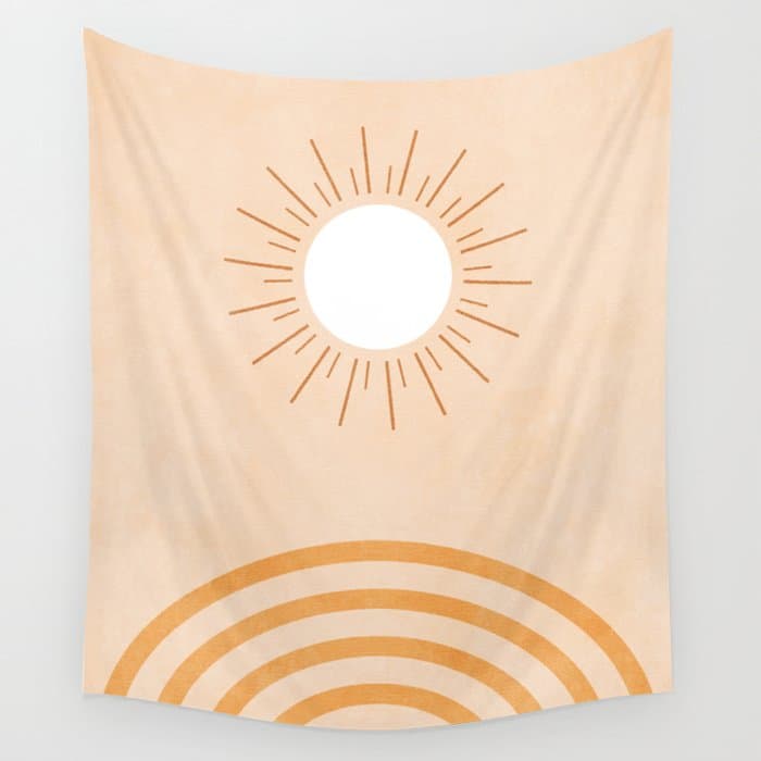 shapes geometry sun minimal abstract Wall Tapestry
