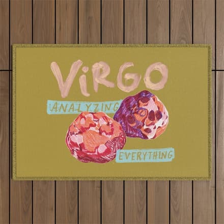 Virgo Perfection In Mustard Yellow | Zodiac Series Outdoor Rug