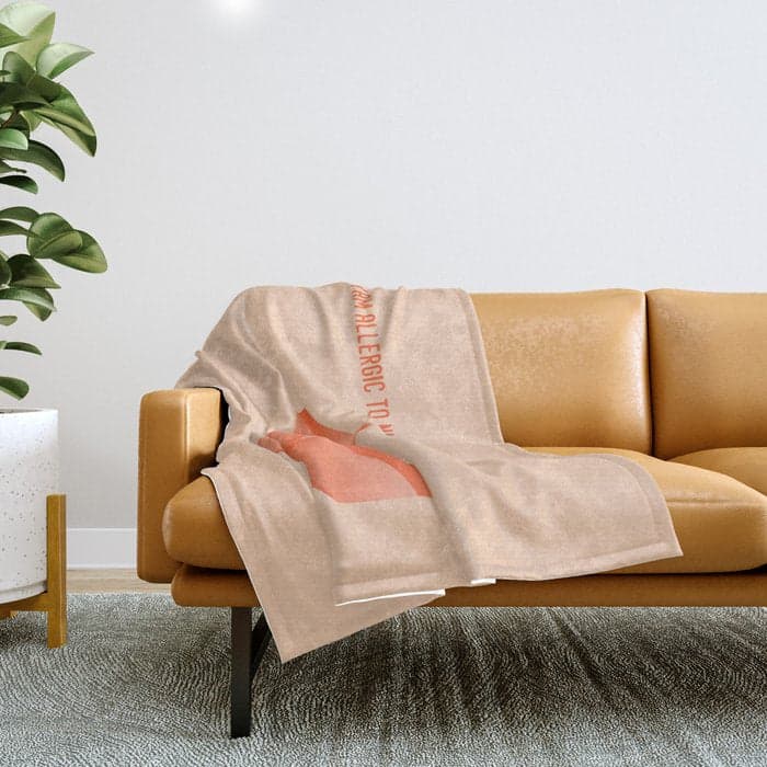 Allergic to Nuts - Origami Orange Squirrel Throw Blanket